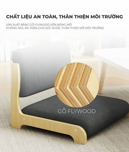 Ghế Bệt Tựa Lưng Khung Gỗ, Đệm Nỉ Êm Ái, Sang Trọng - PG22