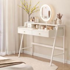 Bàn Trang Điểm Kèm Gương Led Phong Cách Hiện Đại Gỗ MDF Cao Cấp GAPI - GM175