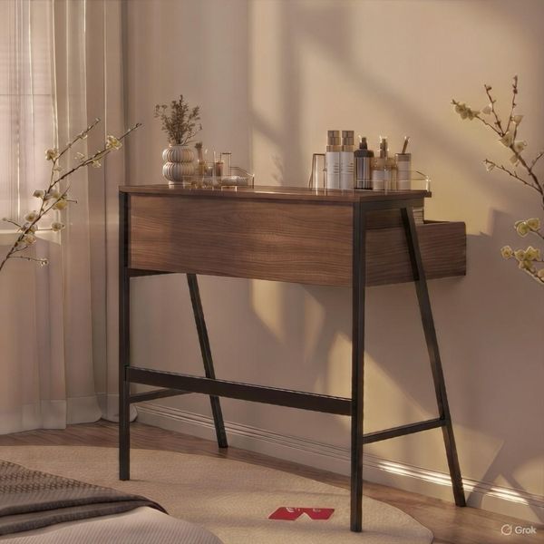 Bàn Trang Điểm Kèm Gương Led Phong Cách Hiện Đại Gỗ MDF Cao Cấp GAPI - GM175