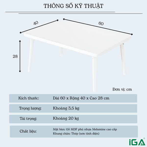 B.à.n L.à.m V.i.ệ.c Thông Minh Gấp Gọn Đa Năng, Hiện Đại GAPI - GP154