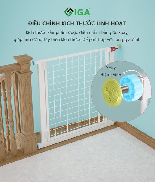 [Giảm giá 60%] Thanh chắn cầu thang cho bé Stair fence Kid khung trắng GAPI - GM32