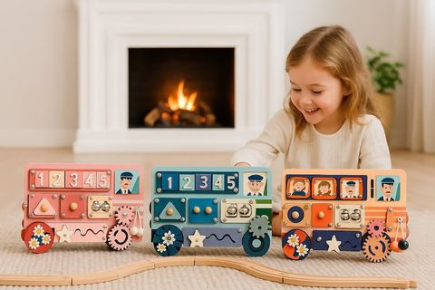 Bảng Đồ Chơi Giáo Dục Thông Minh Cho Trẻ Hình Xe Bus GAPI - TOY02