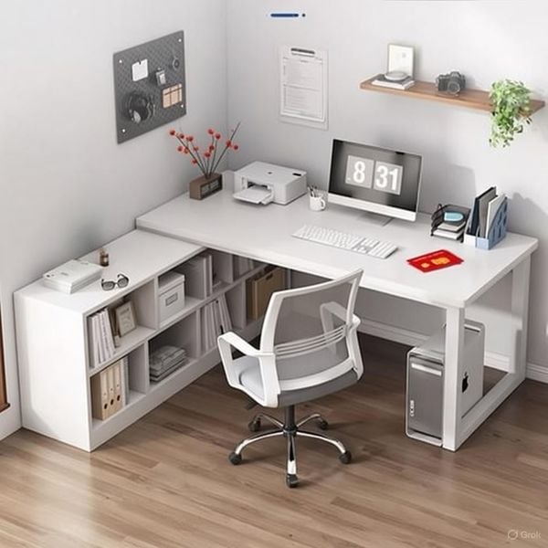 Bàn Làm Việc Thông Minh Gỗ MDF kết hợp Kệ Sách Đa Năng GAPI - GM131