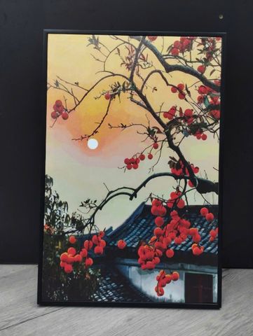 Tranh quả hồng chín in canvas kt - GD-B3