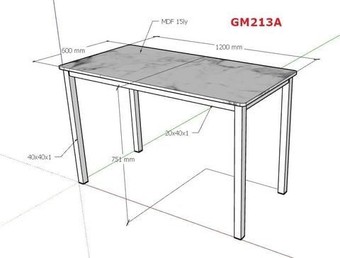 Bàn ăn khung mặt vân đá - GM213