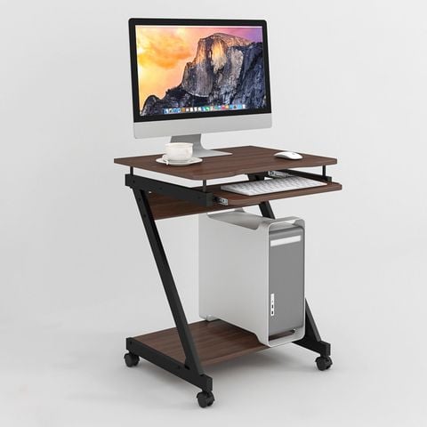 Bàn làm việc chữ Z khung đen gỗ óc chó - GM220