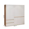 Tủ Quần Áo Gỗ  5 Cánh Màu Gỗ Cánh Trắng -  GP341.31