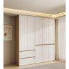 Tủ Quần Áo Gỗ  5 Cánh Màu Gỗ Cánh Trắng -  GP341.31