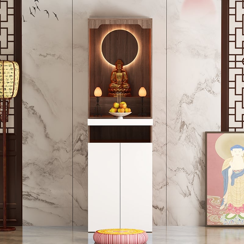 Ban thờ phật màu óc chó trắng GP400.61