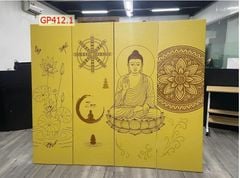 Bộ Bình phong 4 tấm in vải canvas - GP412