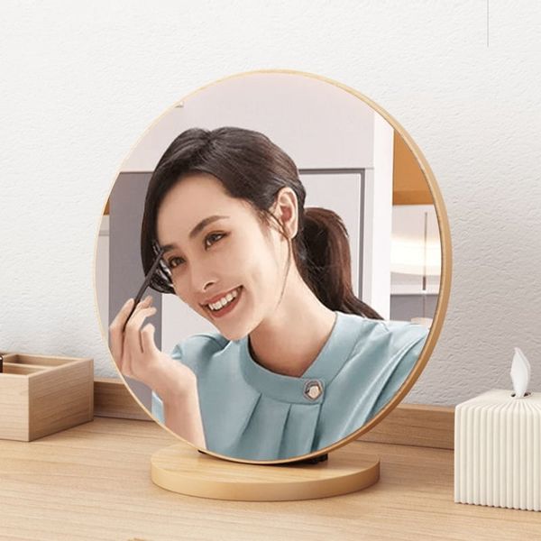 Gương Trang Điểm Tròn Để Bàn Gỗ MDF Nhỏ Gọn, Hiện Đại GAPI - GP278