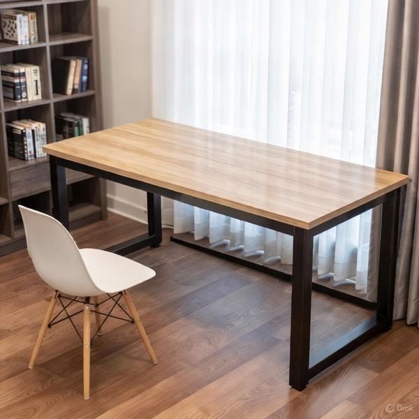 Bàn Gaming Chân Sắt Cao Cấp Mặt Gỗ Óc Chó - GM166