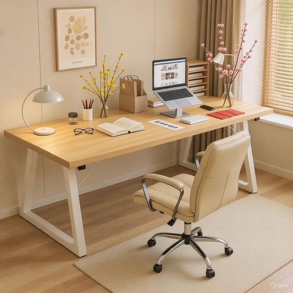 Bàn Làm Việc Gỗ MDF Khung Chân Sắt Hiện Đại, Sang Trọng GAPI - GM121