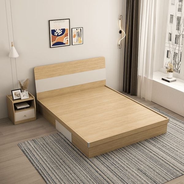 Giường Ngủ Gỗ Thông Minh Có Ngăn Sang Trọng Tặng Kèm Tủ Đầu Giường GAPI - GP244