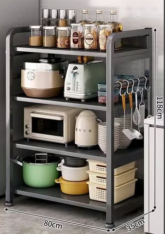 [Giảm giá 60%] Kệ nhà bếp 4 tầng full đen GM174B.22