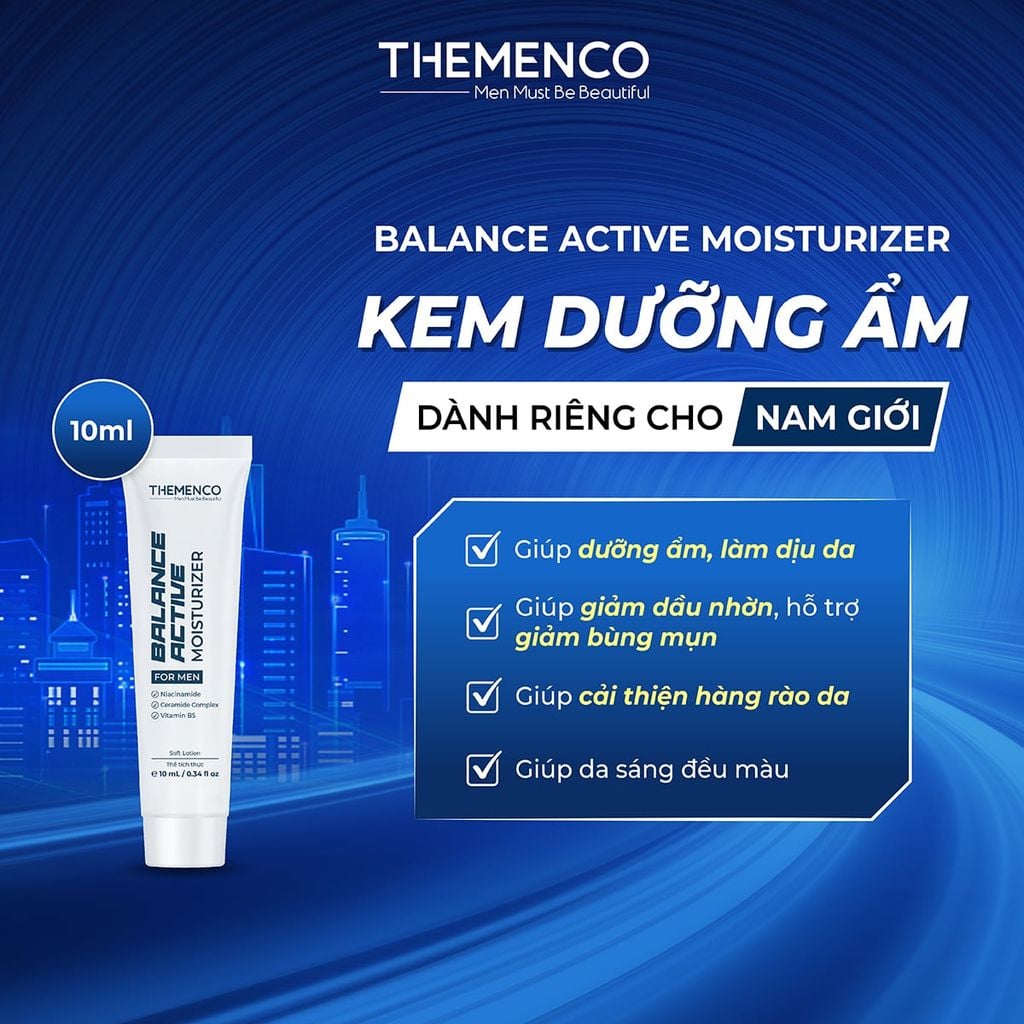 KEM DƯỠNG ẨM PHÙ HỢP DA DẦU MỤN, NHẠY CẢM, KHÔ YẾU DÀNH CHO NAM GIỚI BALANCE ACTIVE MOISTURIZER