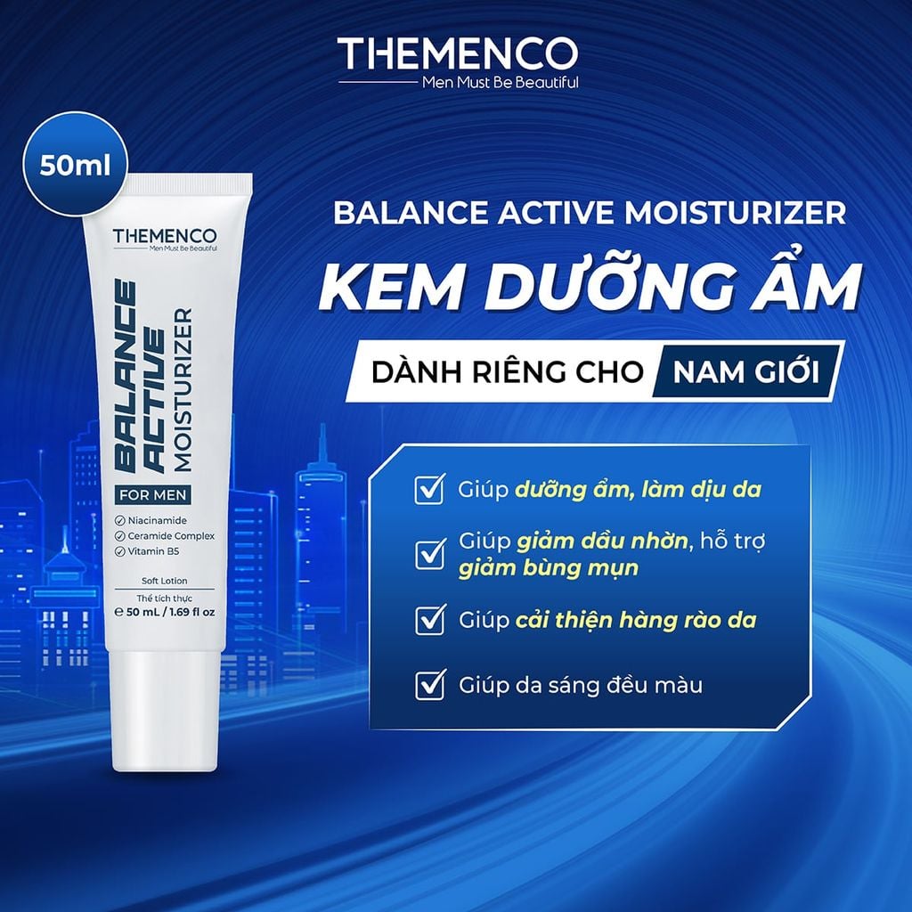 KEM DƯỠNG ẨM PHÙ HỢP DA DẦU MỤN, NHẠY CẢM, KHÔ YẾU DÀNH CHO NAM GIỚI BALANCE ACTIVE MOISTURIZER