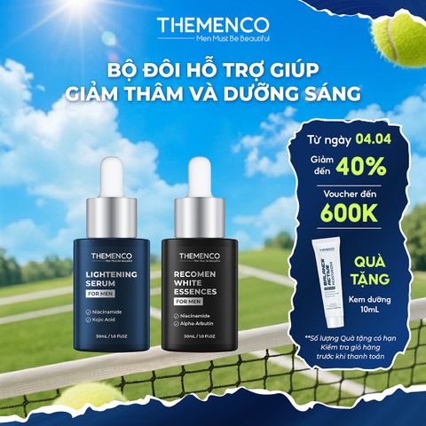 Combo Serum hỗ trợ giúp giảm thâm Lightening Serum 30mL và Tinh chất hỗ trợ dưỡng sáng Recomen White Essences 30mL - Tặng kem dưỡng 10ml