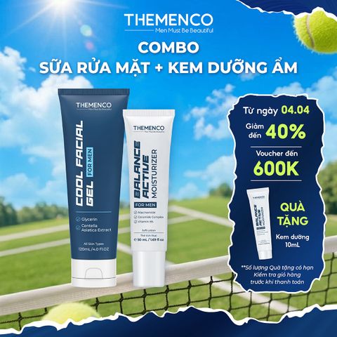 Combo Kem Dưỡng Balance Active Moisturizer 50ml và Sữa Rửa Mặt Cool Facial Gel 120ml The Menco - Tặng kem dưỡng 10ml