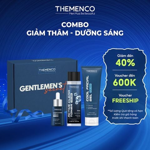 Combo 3 Hỗ Trợ Giúp Hỗ Trợ Dưỡng Sáng và Cấp Ẩm, Sữa Rửa Mặt 120ml, Recomen 30ml Và Kem Dưỡng 50ml Themenco - Tặng 1 Xịt Khử Mùi Nam Giới 50ml
