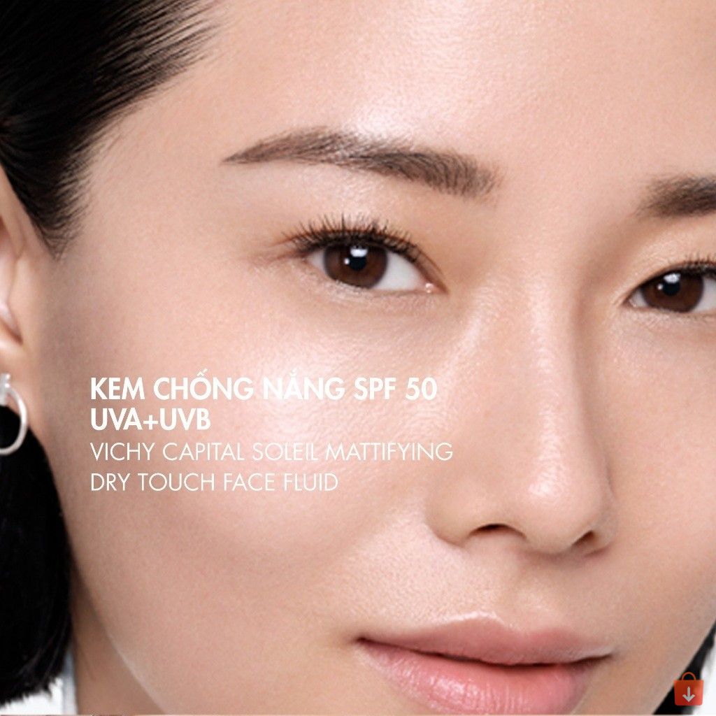 Kem chống nắng không nhờn rít SPF 50 UVA +UVB Vichy Capital Soleil Mattifying Dry Touch Face Fluid