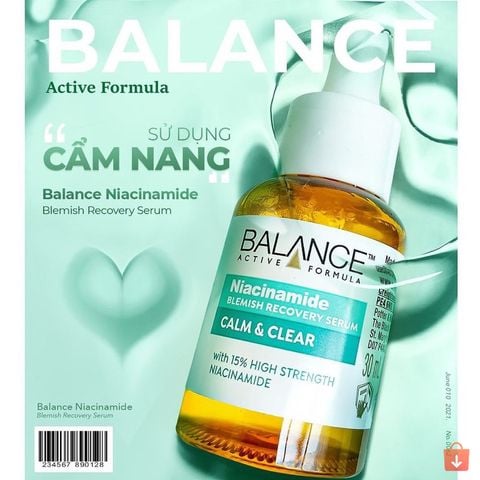 Serum Ngừa Mụn Mờ Thâm Balance Active Formula Niacinamide 15% Blemish Recovery 30ml
