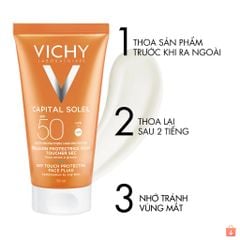 Kem chống nắng không nhờn rít SPF 50 UVA +UVB Vichy Capital Soleil Mattifying Dry Touch Face Fluid
