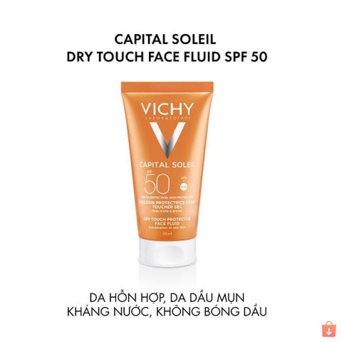 Kem chống nắng không nhờn rít SPF 50 UVA +UVB Vichy Capital Soleil Mattifying Dry Touch Face Fluid