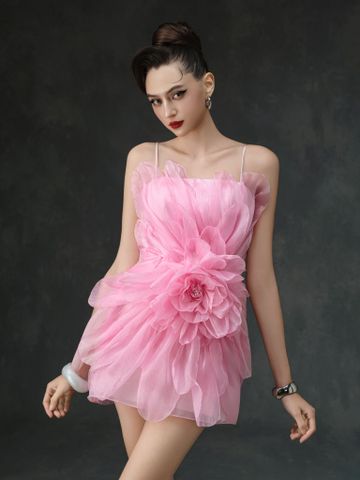  Blush Rosé Pleated Mini Dress - Pink 