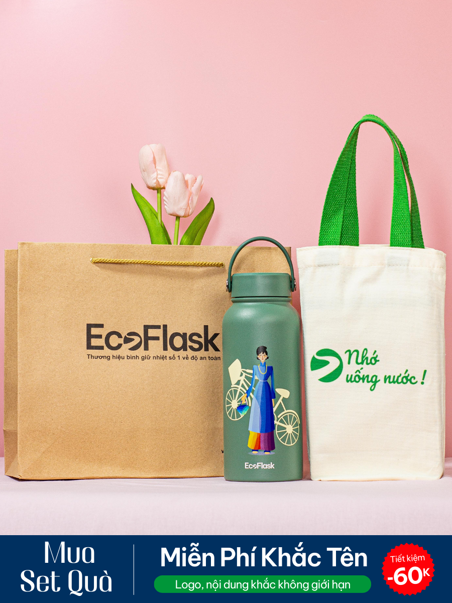 Set quà tặng túi EcoFlask - Áo dài Ralgan