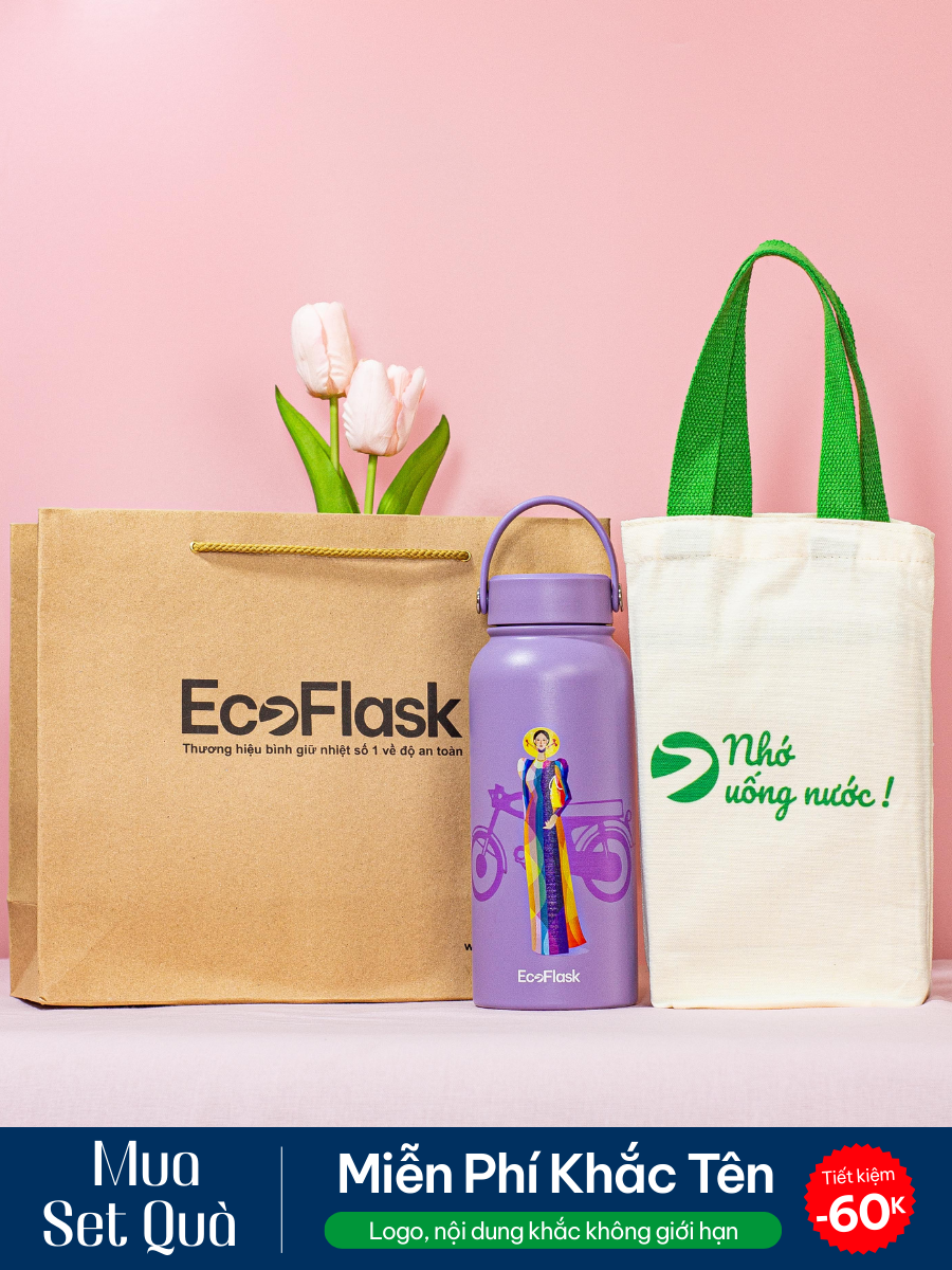 Set quà tặng túi EcoFlask - Áo dài Lemur