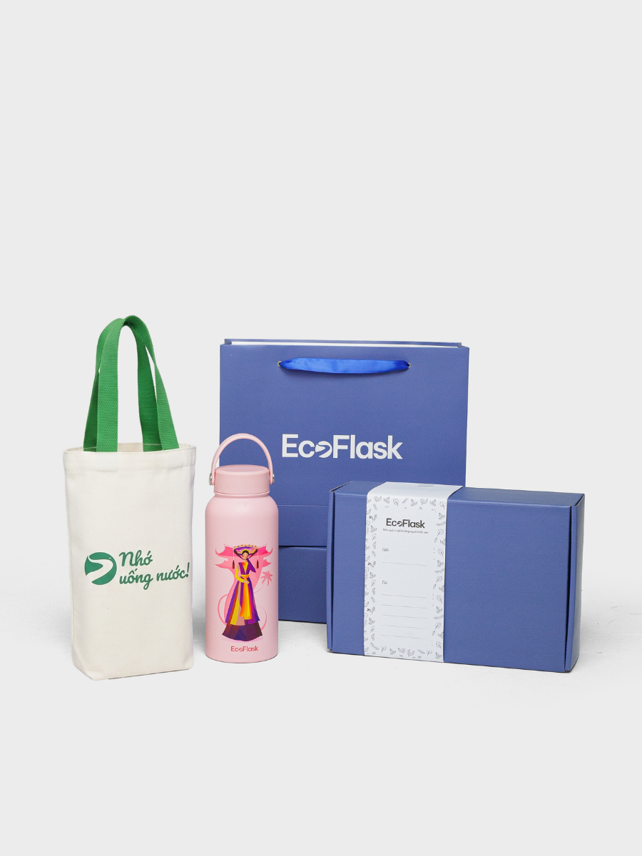 Set quà tặng túi EcoFlask - Áo dài Tứ Thân