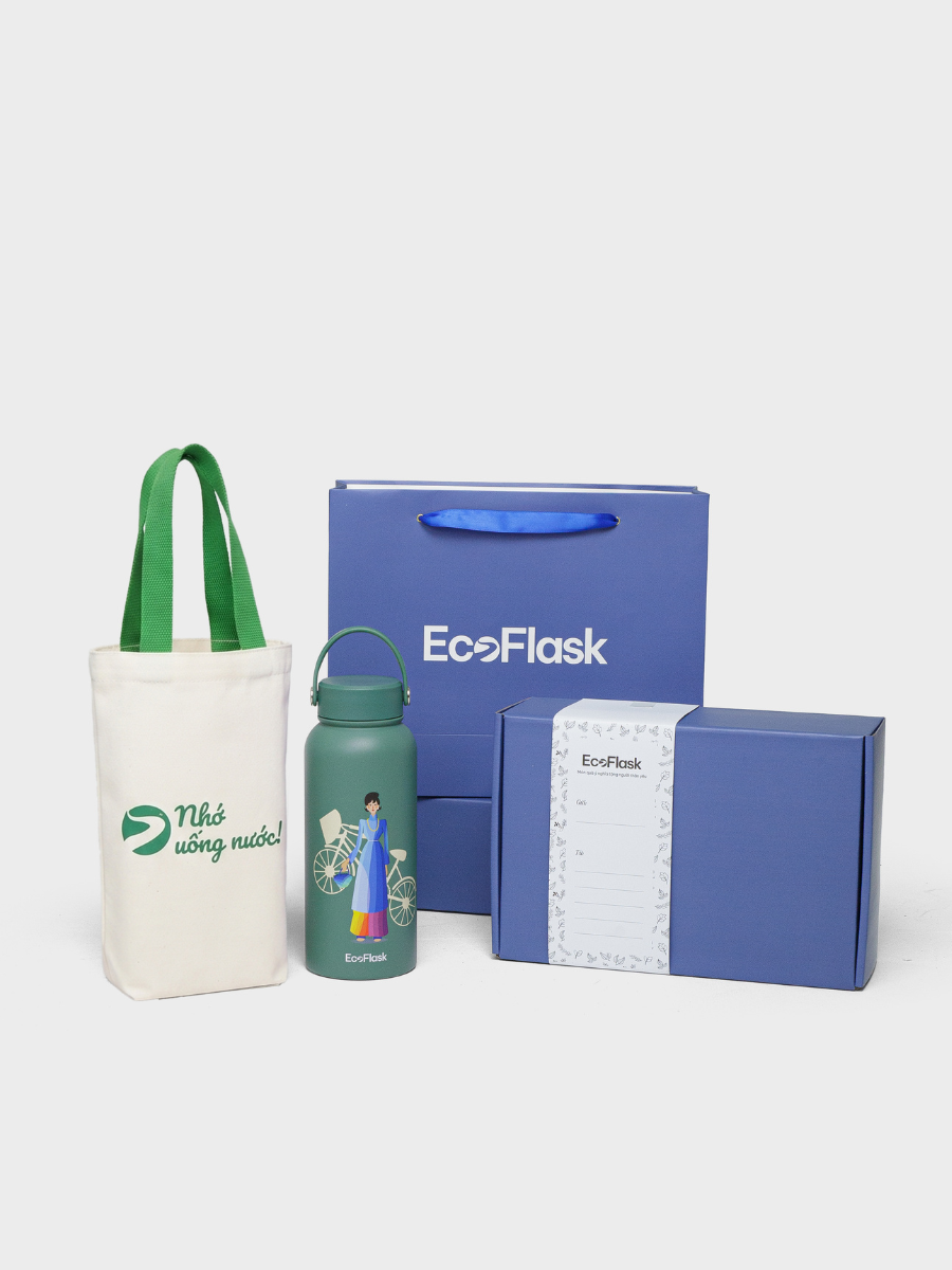 Set quà tặng túi EcoFlask - Áo dài Ralgan