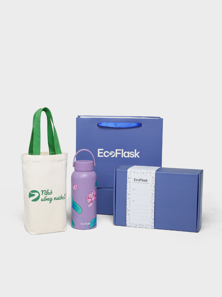 Set quà tặng túi EcoFlask - Sen Nở