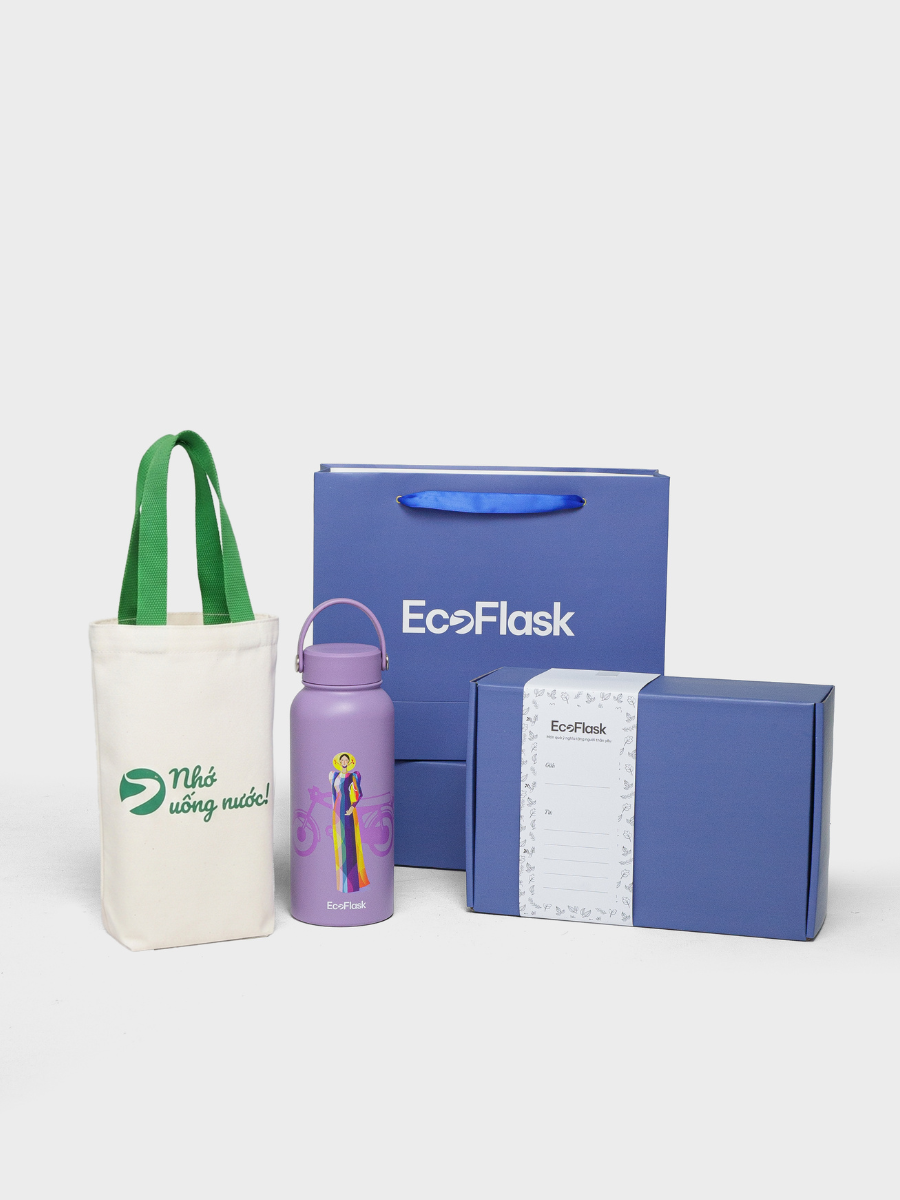 Set quà tặng túi EcoFlask - Áo dài Lemur