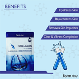  Mặt Nạ Dưỡng Da FARMSTAY Chiết Xuất Collagen Bổ Sung Độ Đàn Hồi Và Độ Ẩm Căng Mọng Cho Da Hộp 10 Miếng 