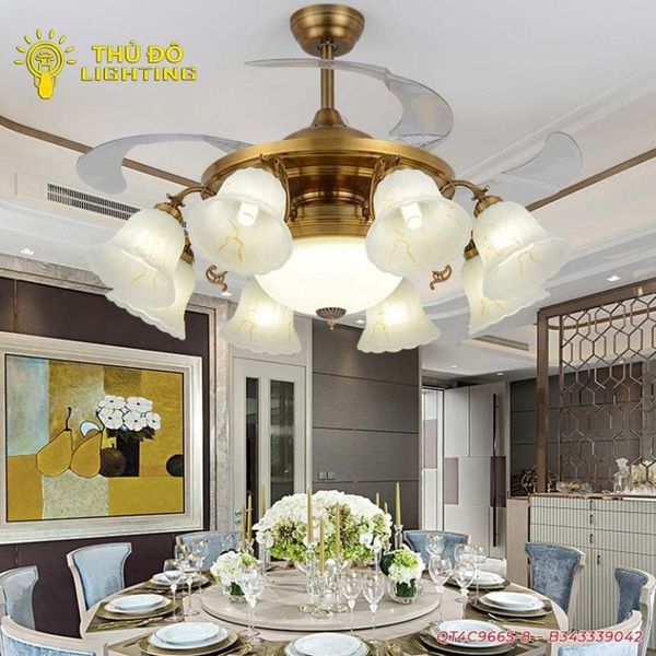  Quạt Trần Đèn Cao Cấp 4 Cánh QT64 