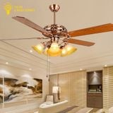 Quạt Trần Đèn 5 Cánh Vân Gỗ 
