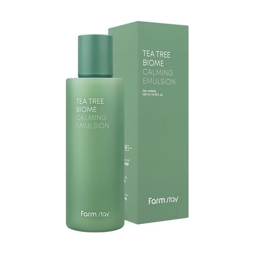  Sữa dưỡng ẩm và làm dịu da chiết xuất Tràm trà Farmstay Tea Tree Biome Calming Emulsion 