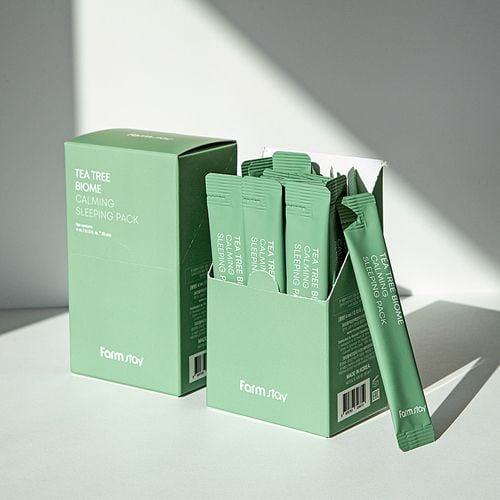  Mặt nạ ngủ làm dịu da tinh chất Tràm trà Farmstay Tea Tree Biome Calming Sleeping Pack 