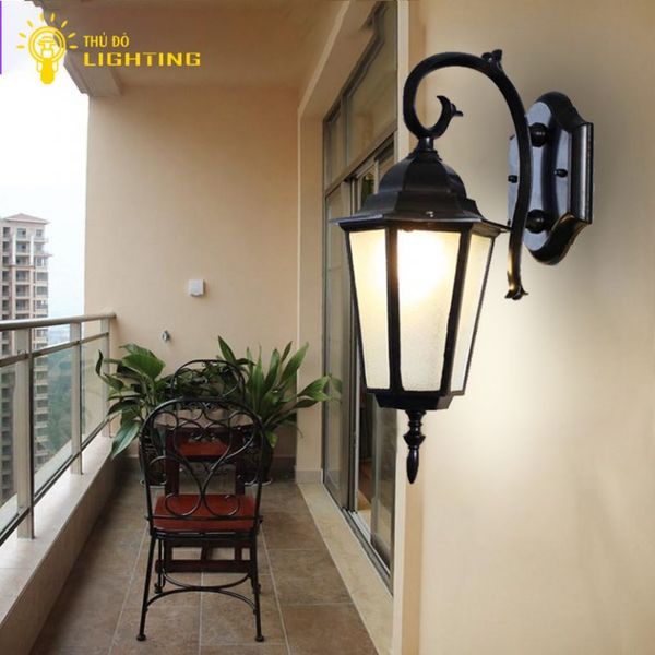  Đèn Tường Châu Âu Đen TNT37 
