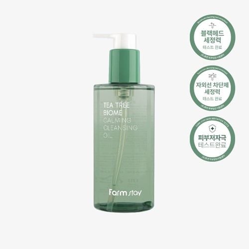  Dầu tẩy trang làm sạch sâu tinh chất Tràm trà Farmstay Tea Tree Biome Calming Cleansing Oil 