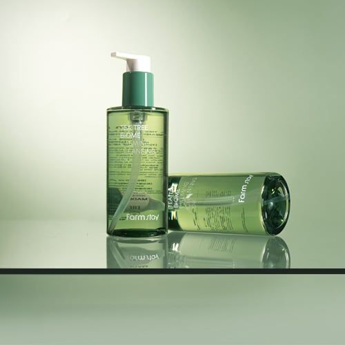  Dầu tẩy trang làm sạch sâu tinh chất Tràm trà Farmstay Tea Tree Biome Calming Cleansing Oil 