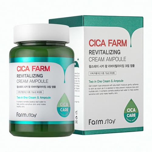  Tinh Chất Cô Đặc Dạng Kem FARMSTAY Cica Farm Revitalizing Chiết xuất Rau Má, Kết Hợp Cùng Nhiều Thành Phần Làm Dịu Và Phục Hồi, Mang Lại Làn Da Khỏe Mạnh, Ẩm Mượt Và Tươi Sáng 250ml-Farmstay Cica Farm Revitalizing Cream Ampoule 