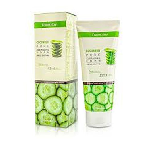  Sữa Rửa Mặt FARM STAY Dưa Chuột Cucumber Pure Cleansing Foam 180ml – Làm Sạch Dịu Nhẹ, Dưỡng Ẩm Cho Da Dầu & Nhạy Cảm-Farmstay cucumber pure cleansing foam 