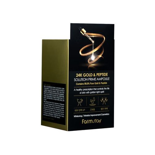  Serum giảm nhăn và làm sáng da Vàng 24k Farmstay 24K Gold & Peptide Solution Prime Ampoule 