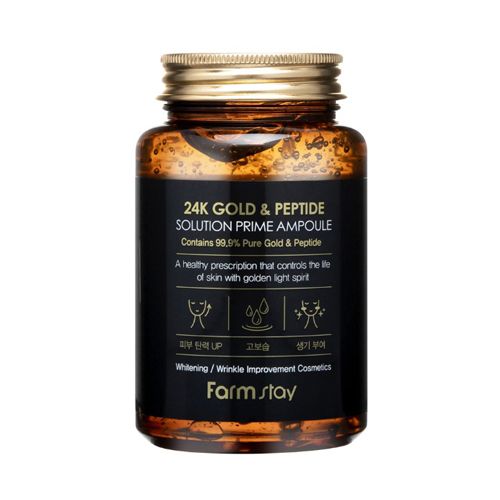  Serum giảm nhăn và làm sáng da Vàng 24k Farmstay 24K Gold & Peptide Solution Prime Ampoule 