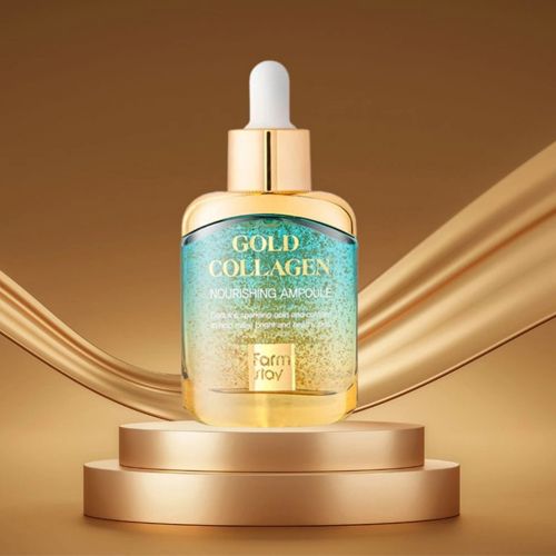  Serum dưỡng ẩm sâu, giảm nếp nhăn Vàng 24k Farmstay Gold Collagen Nourishing Ampoule 