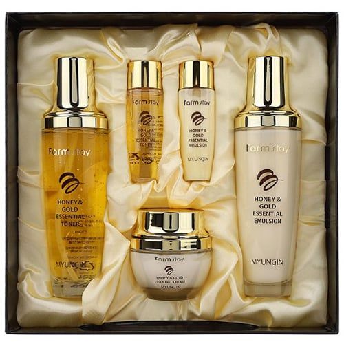  Bộ quà tặng mỹ phẩm chăm sóc da Vàng 24k Farmstay Honey & Gold Essential Skin Care Set 