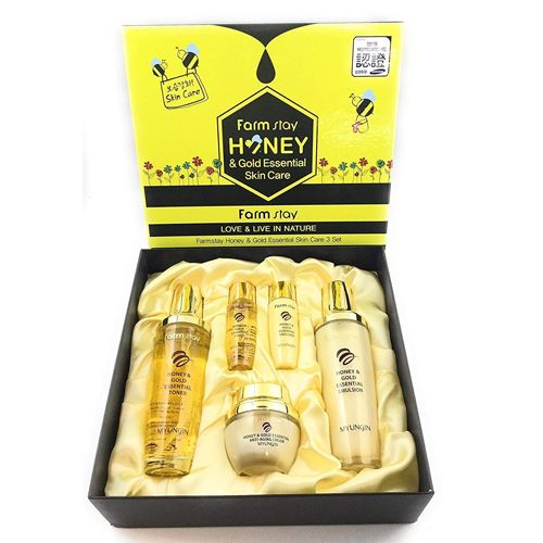  Bộ quà tặng mỹ phẩm chăm sóc da Vàng 24k Farmstay Honey & Gold Essential Skin Care Set 
